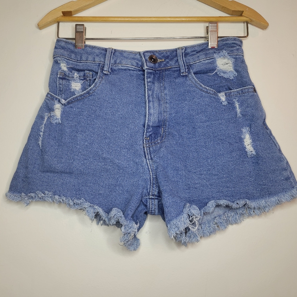 rewash distressed denim shorts, sz 27 / 5